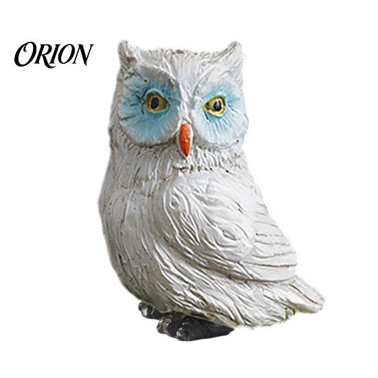 DIY Terrarium Decorations Mini Simulation Owl Resin Figurine, Lifelike Feather Texture Animal Statue, Weather-Resistant Micro Creative Scene