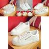 Timeless White Korean Female Flat Leather Sneaker For Sports And Students