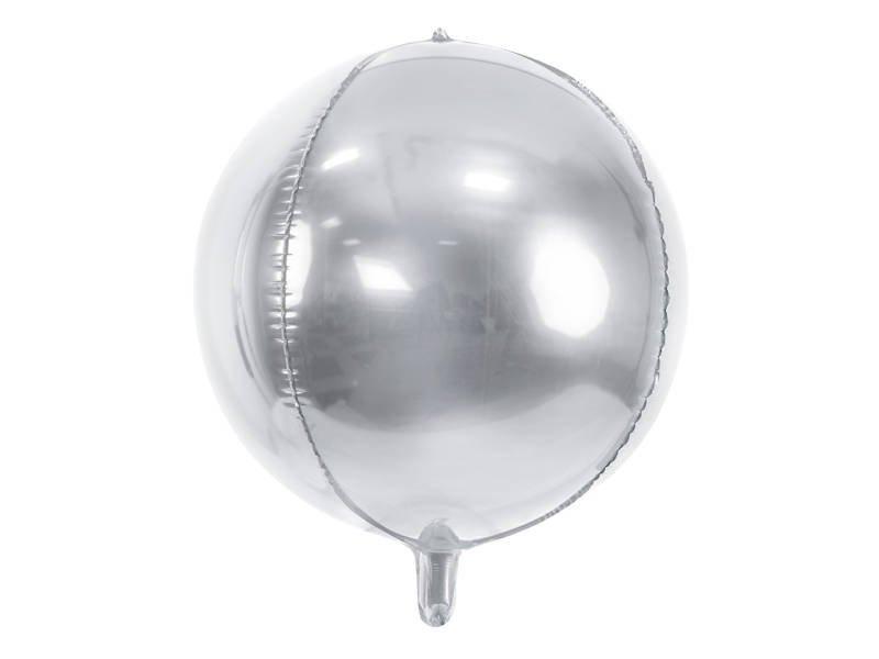 Balon Foliowy Kula, 40Cm, Srebrna