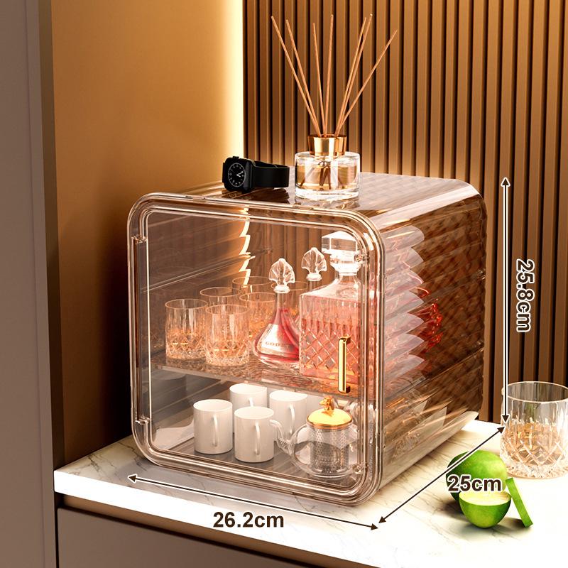 

Dustproof Cup Storage Rack and Drain Box for Glass, Tea, Coffee Cups