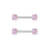 Dazzling Nipple Piercings in Silver Pink Tone with Heart and Moon Designs Creative Nipple Rings Accessory for Parties