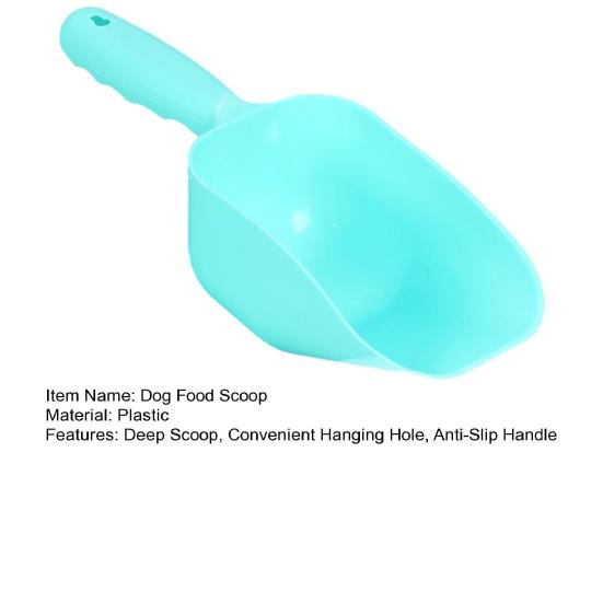 Dog Food Scoop Plastic Pet with Anti-Slip Handle Food Scoop Hanging Hole Easy to Clean Cat
