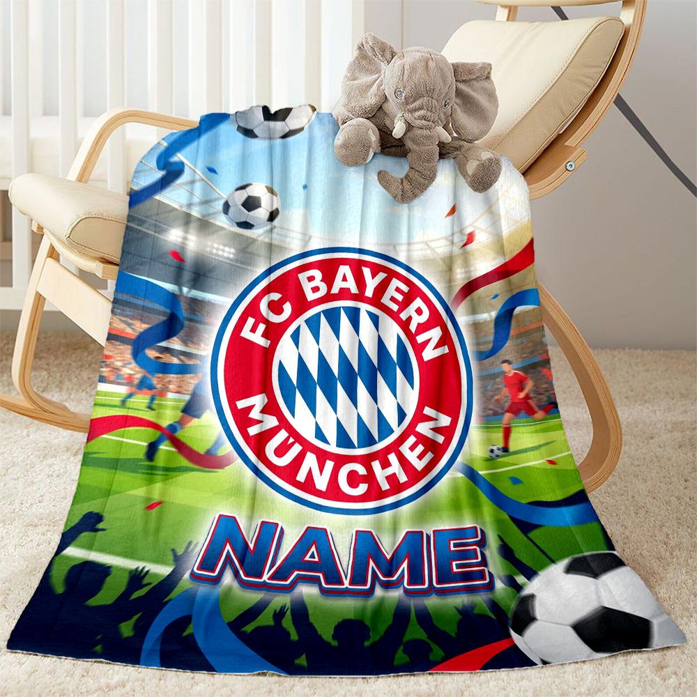 German Football Crest Personalized Text Blanket Lightweight Customizable Blanket Comfortable Throw For Sofa Office Chair Bedding Home Decor