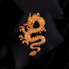 Ethnic Chinese Style Badge Pin Fashionable Lapel Pin Dragon Shape Brooch Traditional Chinese Culture Jewelry Accessory