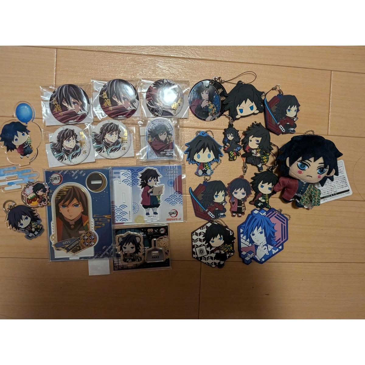 Used Demon Slayer: Kimetsu no Yaiba Giyu Tomioka Rubber Strap Can Badge Keychain Acstar Goods Set Set Goods