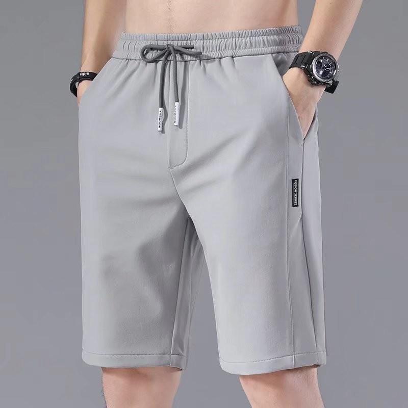 Summer Mens Lightweight Breathable Trousers With Elastic Waist For Casual Wear