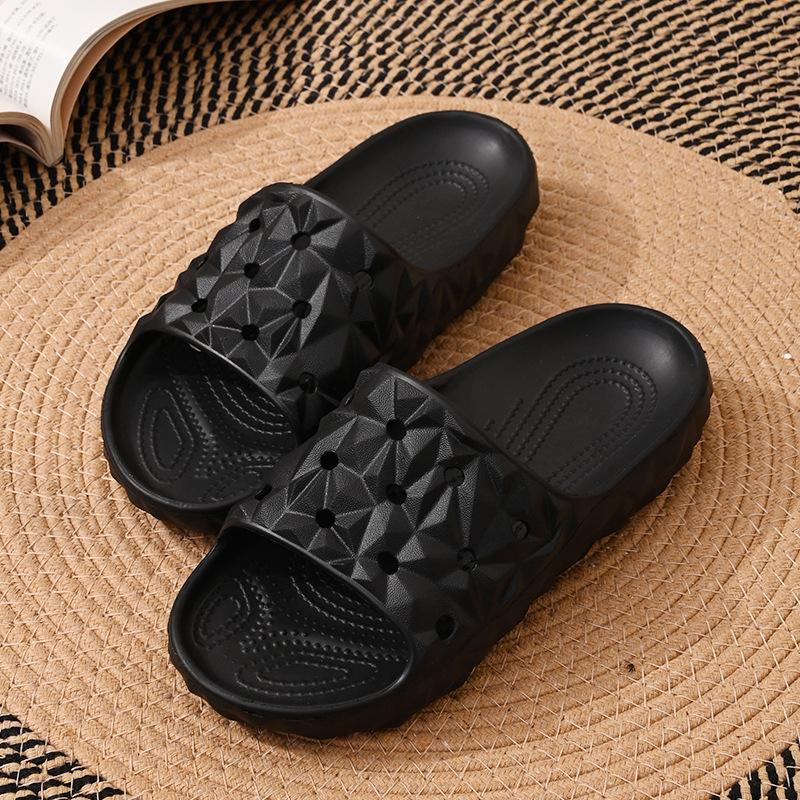 Fashion SmilePoP Men Sandals Summer New Waterproof Geometric Slide Outdoot Soft Beach Sandals Vacation Casual Couple Nonslip Home Slides