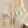 Plastic Broom Mop Holder No Drilling Broom Hanger Multifunctional Mop Holder Rack  Kitchen