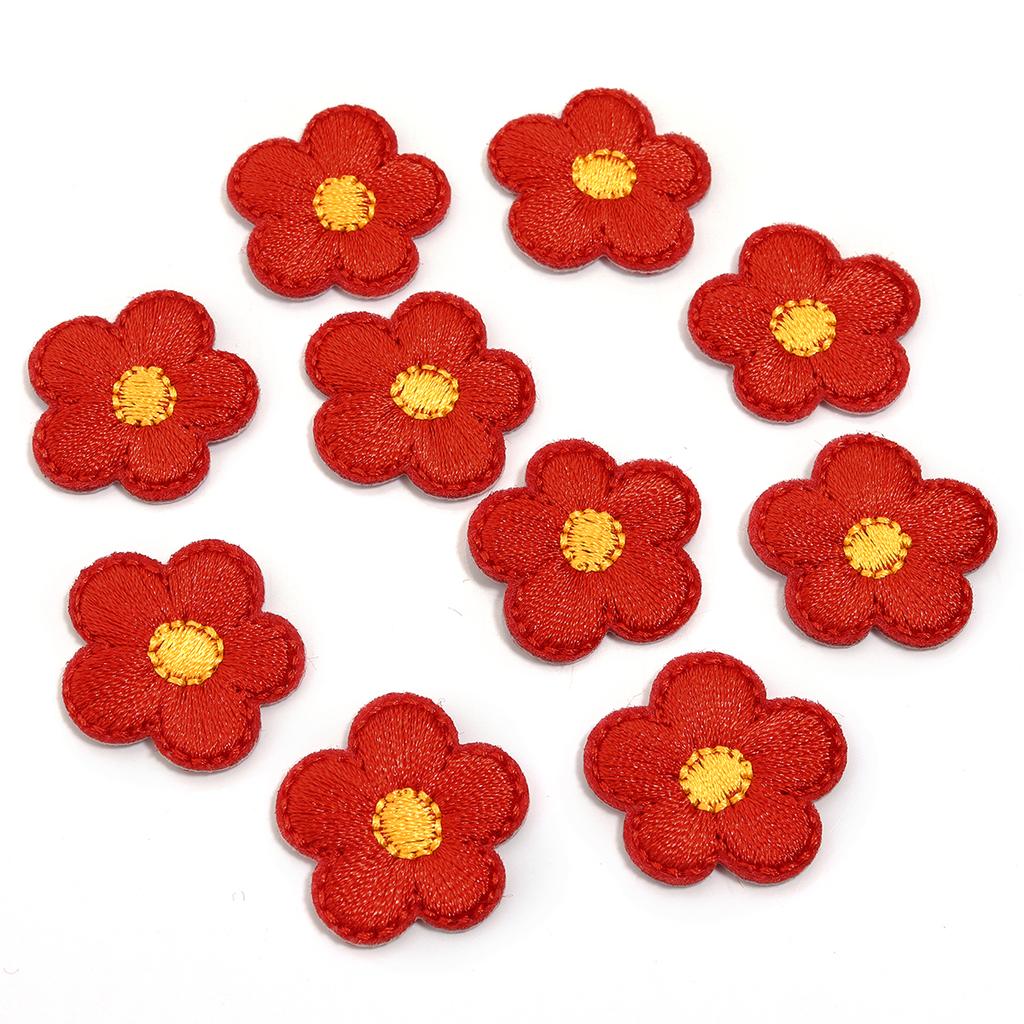 10Pcs Mini Flower Appliques Colorful Embroidery Cloth Patches Sticker DIY Crafts Clothing Headwear Dress Bags Sewing Accessories