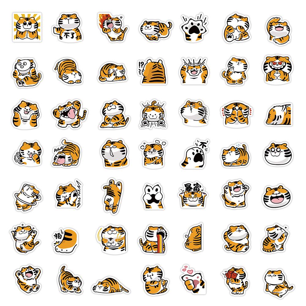 

Cartoon Animal Tiger Stickers Set for Kids Scrapbooking Laptop Decoration Water Bottle Notebook Phone Case Durable Vinyl Material One Size жёлтый