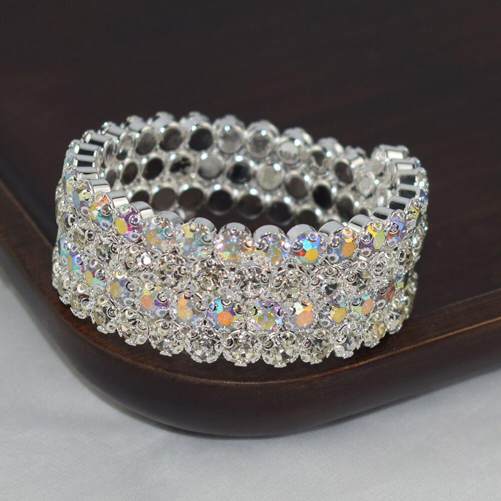 

Новый свадебный браслет на руку из страз AB, сценическое хрустальное украшение