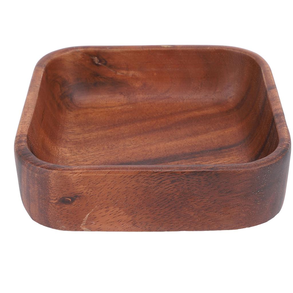 Wood Fruit Tray Square Chinese Style Solid Wood Tea Snack Dessert Serving Plate for Home