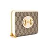 Gucci Horsebit 1955 Vintage Logo Long Canvas And Leather Wallet Women Wallet Ebony White 621889-92TCG-9761