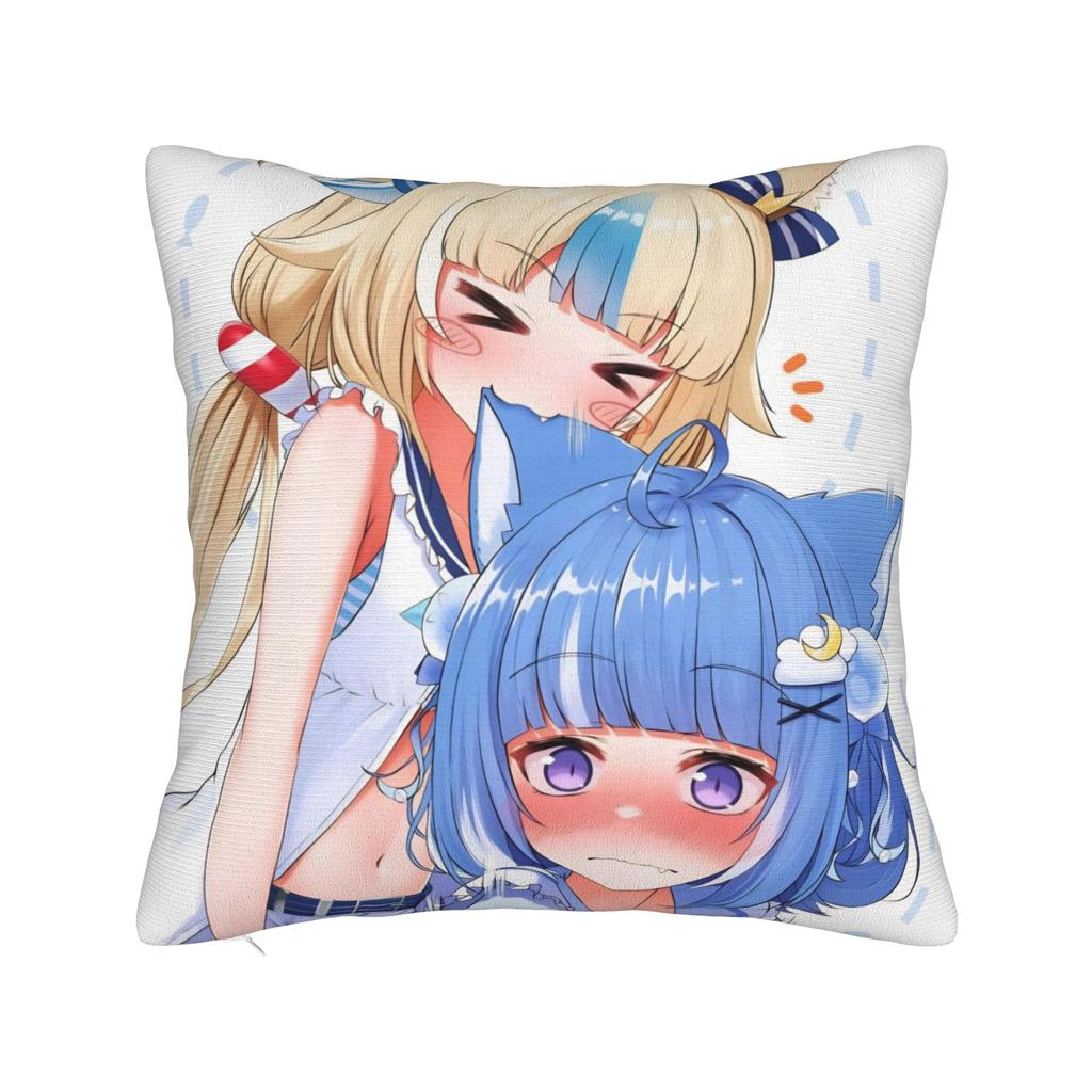 Decorative Pillow Covers Sameko Saba X Gawr Gura Merchandise Home Throw Pillow Case Cover Zipper Multi-Size