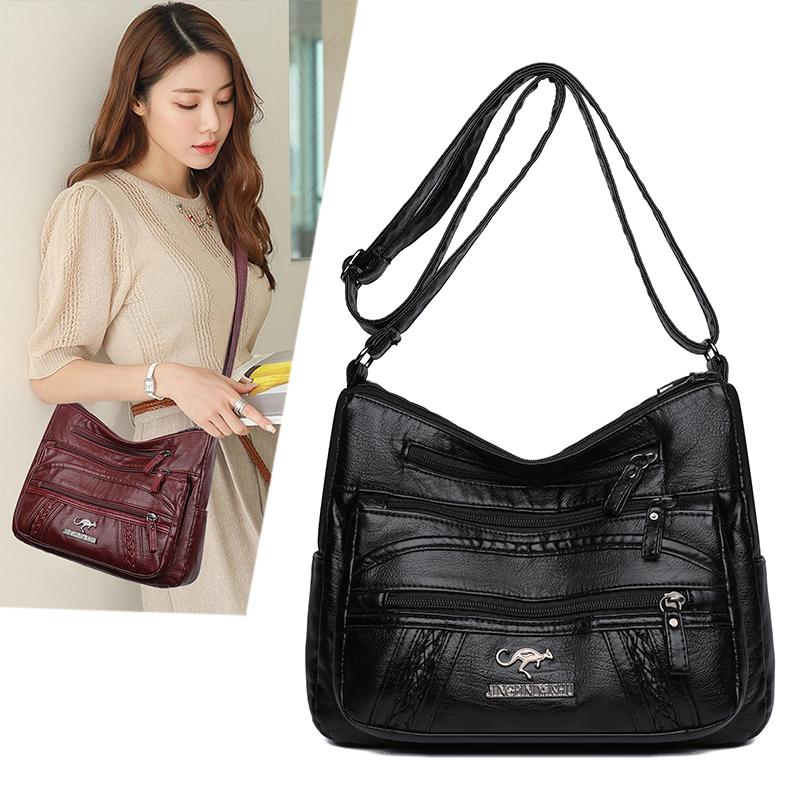 Multi-compartment Simple All-match Middle-aged and Elderly Mother's Large-capacity Casual Shoulder Crossbody Bag