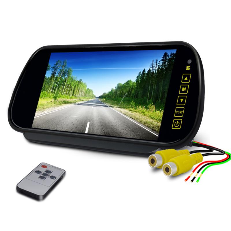 HD 7 Inch Car TFT LCD Mirror Monitor Vehicle Parking Screen 2 AV Input Auto Display Assistance Used for Rear View Backup Camera