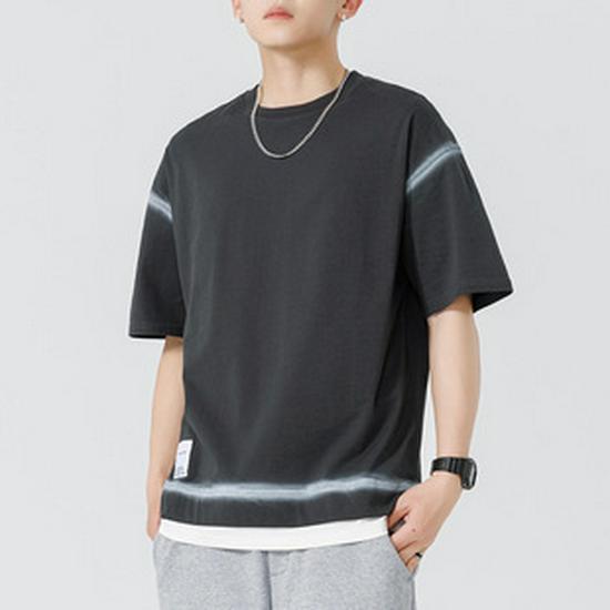 Kunhai Pengyun Pánské bavlněné tričko s krátkým rukávem - Letní trendy, volný střih s výšivkou písmen