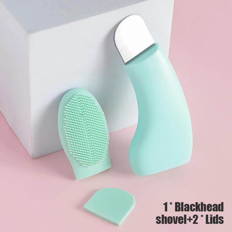 2 in 1 Facial Blackhead Removal Tool Silicone Face Scraper for Deep Cleansing Face Spatula Nose Whitehead Remover Skin Care Tool