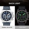 NAVIFORCE Original Men Quartz Watch Chronograph Mini Dial Calendar Date Leather Strap Luminous Hands 30m Waterproof Men Watch Gift NF8077