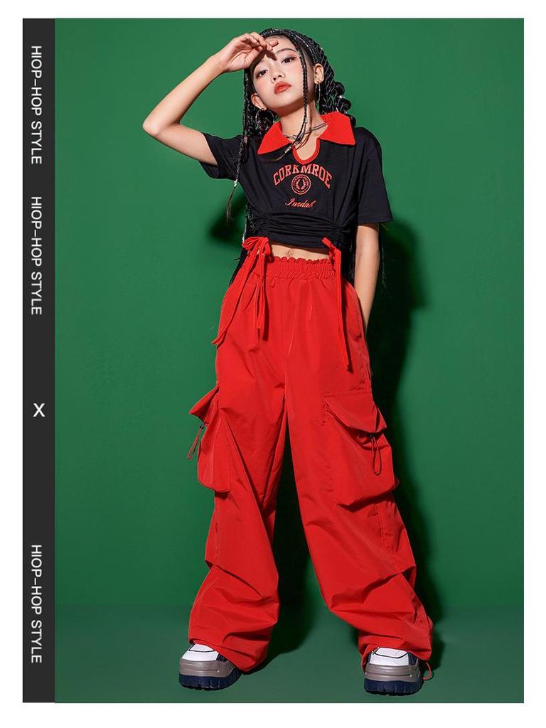 Girls' Japanese Street Jazz Dance Costume - Children's Trendy Hip-Hop Performance Suit