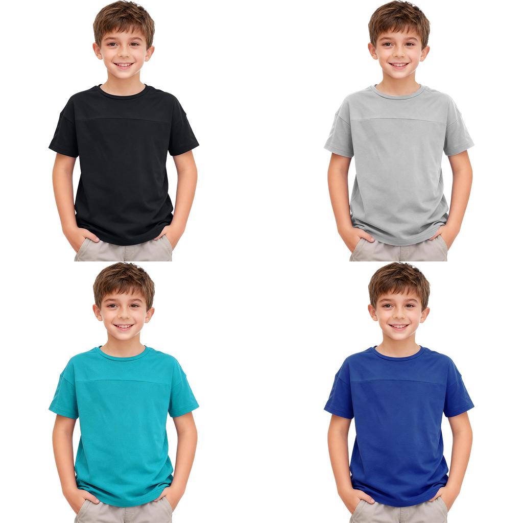 Maglietta Unisex per Bambini con Esigenze Speciali Abbigliamento Adattivo Frattura Postoperatorio Strappabile Bottoni a Pressione Top Girocollo Manica Corta
