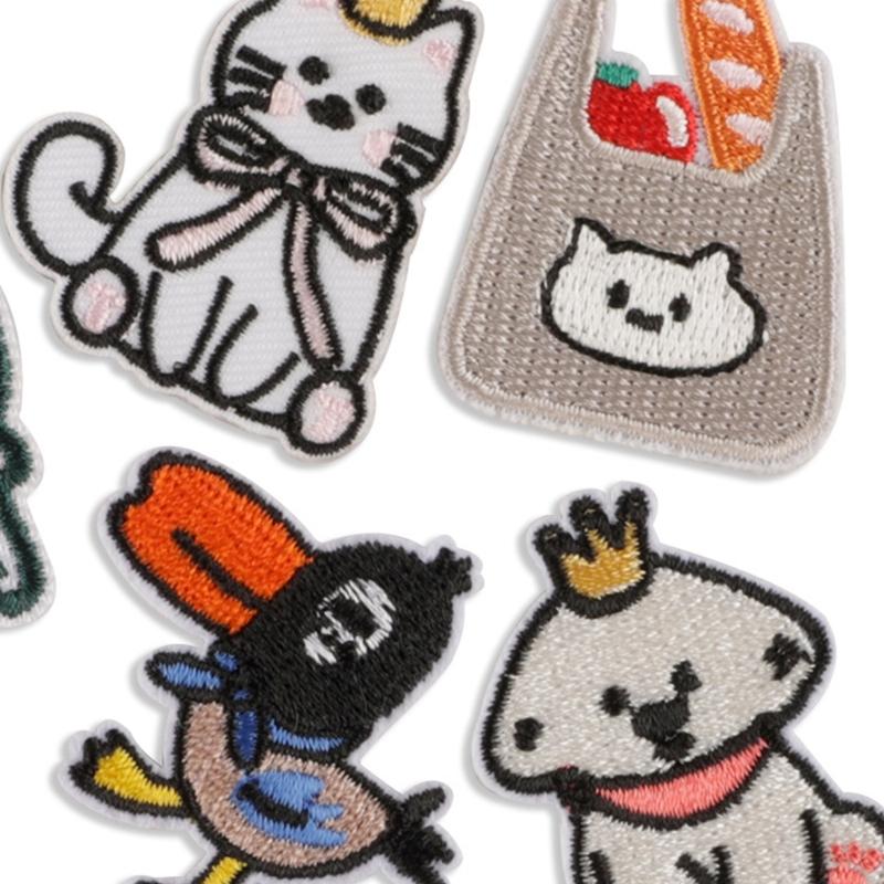 11 Pcs Animal Sew On/Iron On Patches Cats Embroidered Patches Rabbits Repair Patches Applique Patches for Clothes