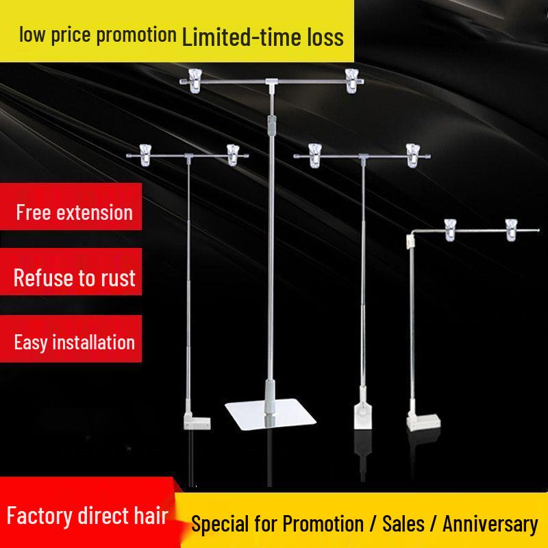 Stainless Steel T-Shaped Retractable Desktop Poster Display Stand