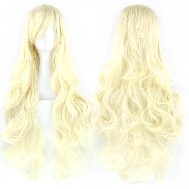 30 Colors 80cm Long Curly Hair Wig Heat Resistant Synthetic Hair Pink Green Hairpiece Party Cosplay Wigs for Women