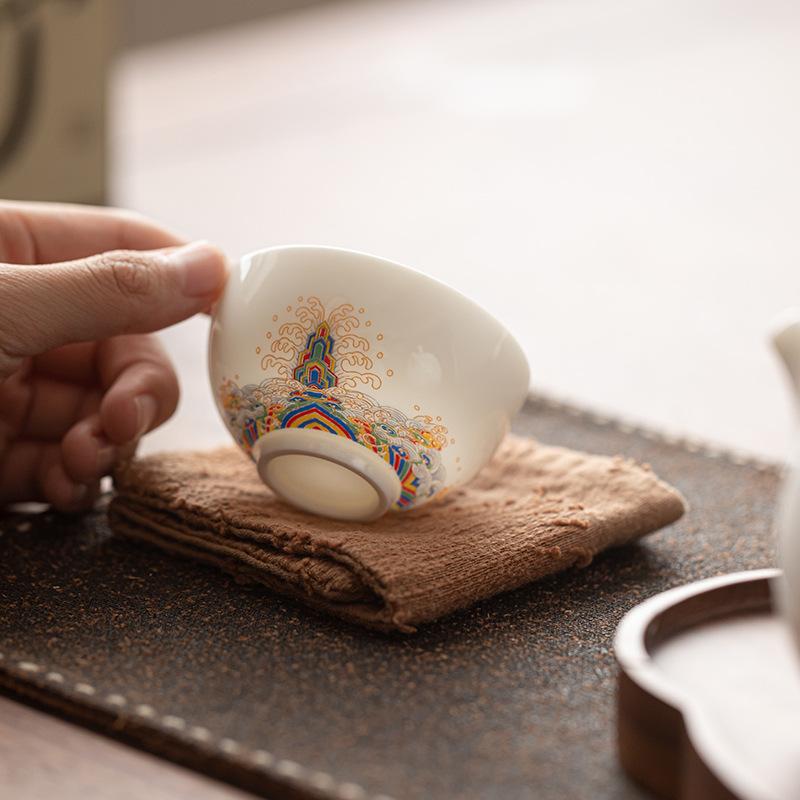 Suet Jade White Porcelain Master Cup Single Cup Personal Special Teacup Kung Fu Tea Set Tea Cup Ceramic Cup Tea Bowl