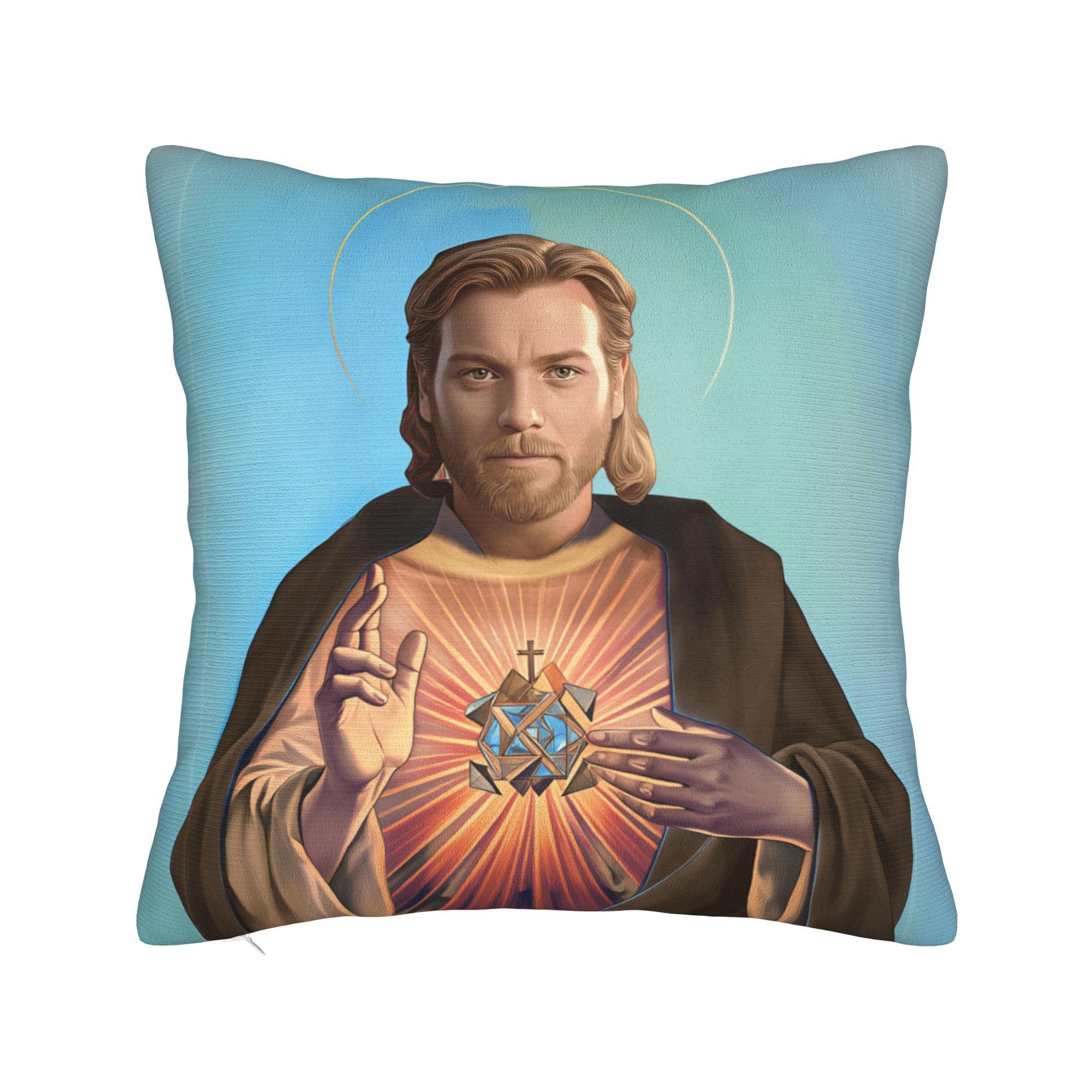 Ewan McGregor as Jesus Happy Easter Pillow Cover Soft Pillow Case Cushion Cover Retro Trendy Pillowcases For Living Room Chair 50*50cm