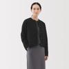 MUJI Washable Knit Crew Neck Size M Women's Cardigan, Black, (BA1Q4A5S)
