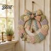 Urlaubs-Willkommenskranz Basteln DIY Patchwork-Girlande Bastelset Retro-Blumenstoff-Set mit Glöckchen Einfaches Set für Anfänger Und Künstliche Blumen,