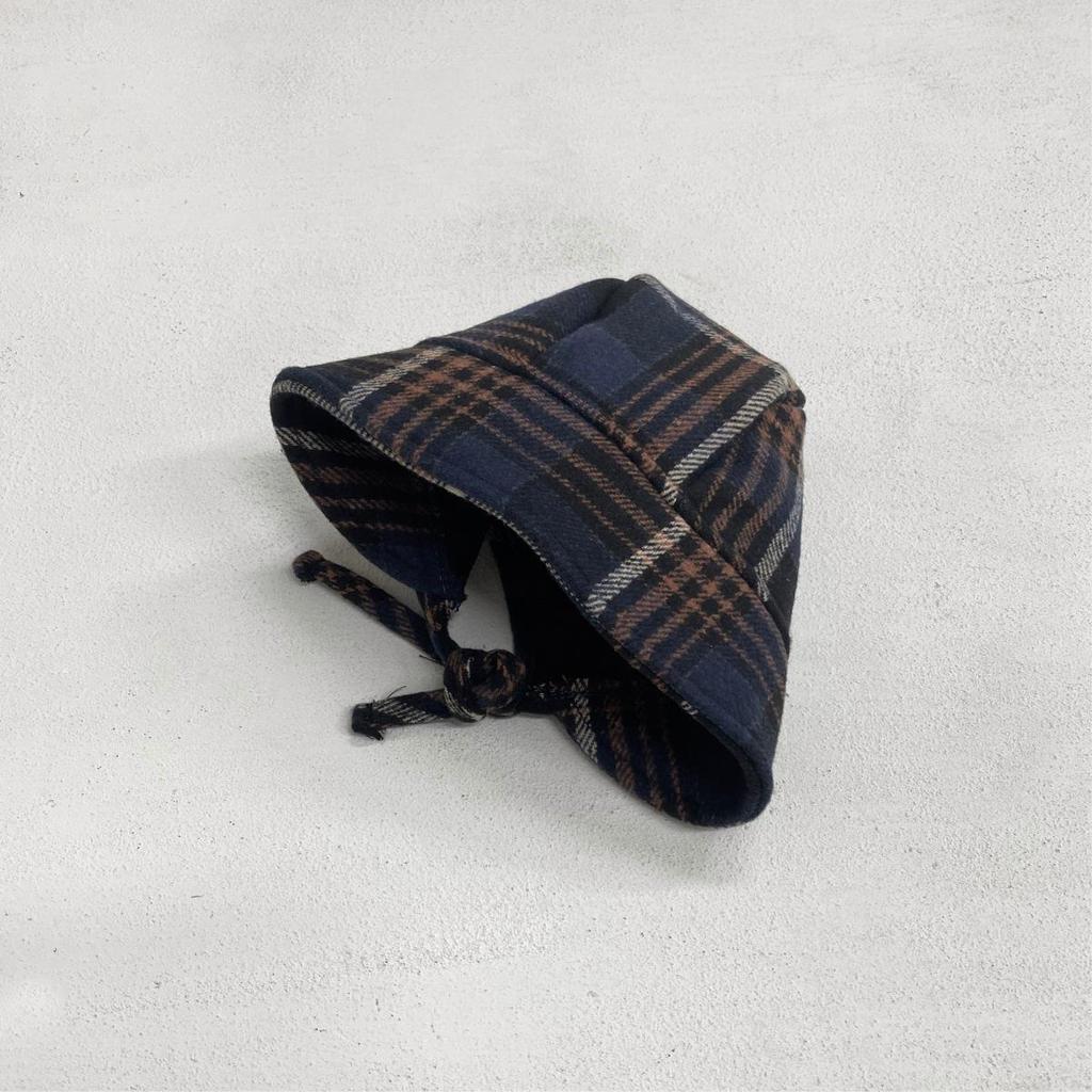 Stylish Plaid Wool Fleece-Lined Baby Girl Romper with Footie Straps