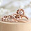Sale Ladies Fashion 2pcs /Set Rose Gold Color Oval Zircon Inlaid Crystal Ring For Wedding Jewelry Whole Sale