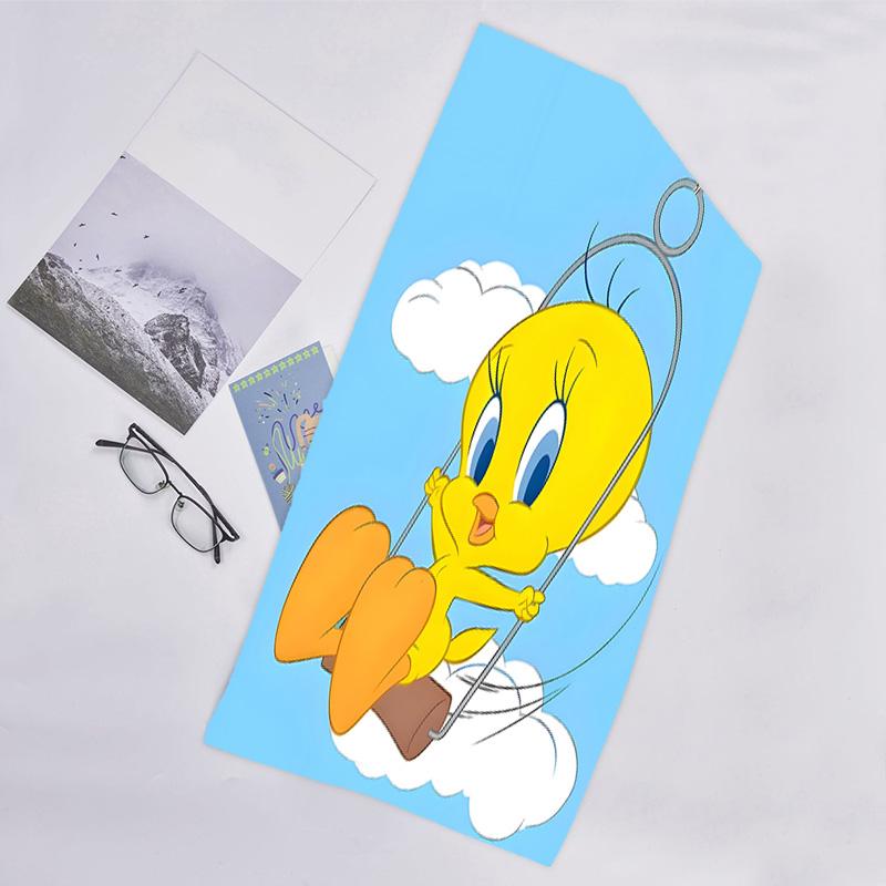 1pc Tweety3 Beach Towel, Beach and Seaside Swimming Pool Equipment, Fashion Pattern, Rectangular, Travel Essentials