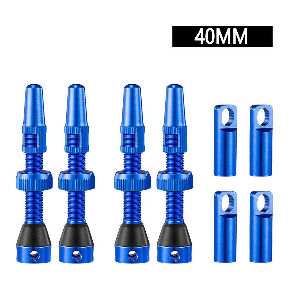 2/1Pair 40mm/44mm Aluminum Bicycle Rims Valve Core Remover Tool Bicycle Valve CNC Road Bike Tubeless Tire Valve with Caps