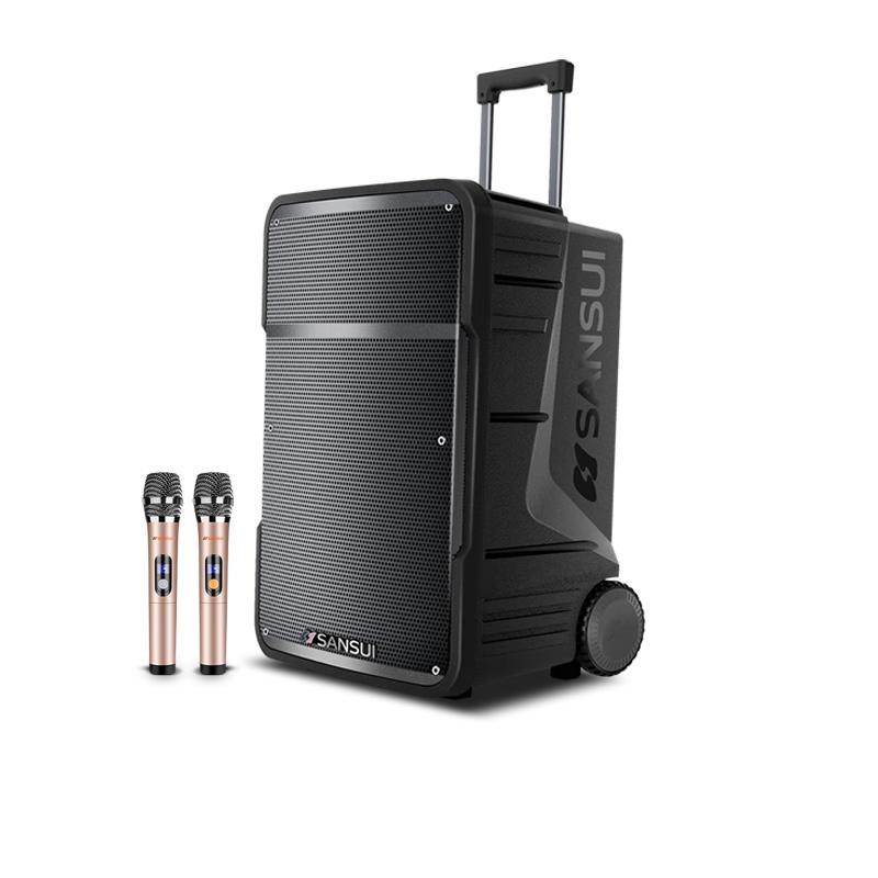 SANSUI Portable Outdoor KTV Trolley Speaker