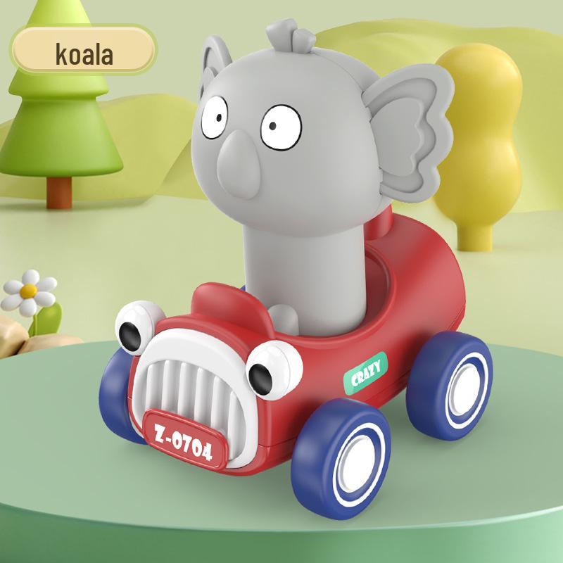 Cross-border Cartoon Animal Toy Car: Rotatable Head, Inertia-Powered, Drop-Resistant for Kids