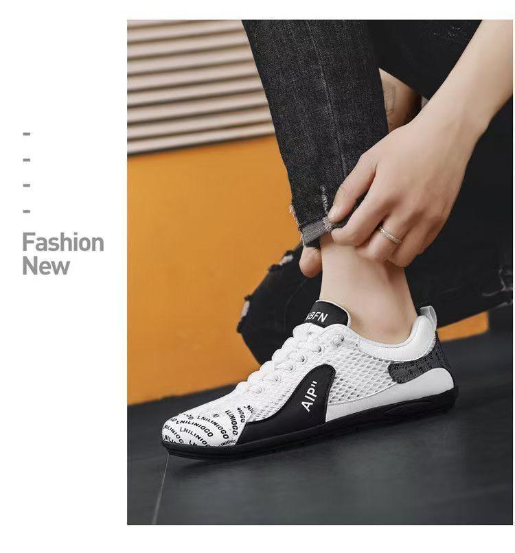 Men's Slip-on Breathable Mesh Skate Shoes - Soft Sole, Non-slip, Casual, Trendy, Versatile Forrest Gump Style