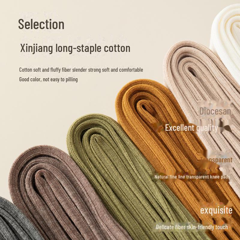 Șosete subțiri din bumbac pentru femei, cu presiune, până la gambă, culoare uni, cu tub mediu, antiderapante, cu puncte lipicioase, peste genunchi