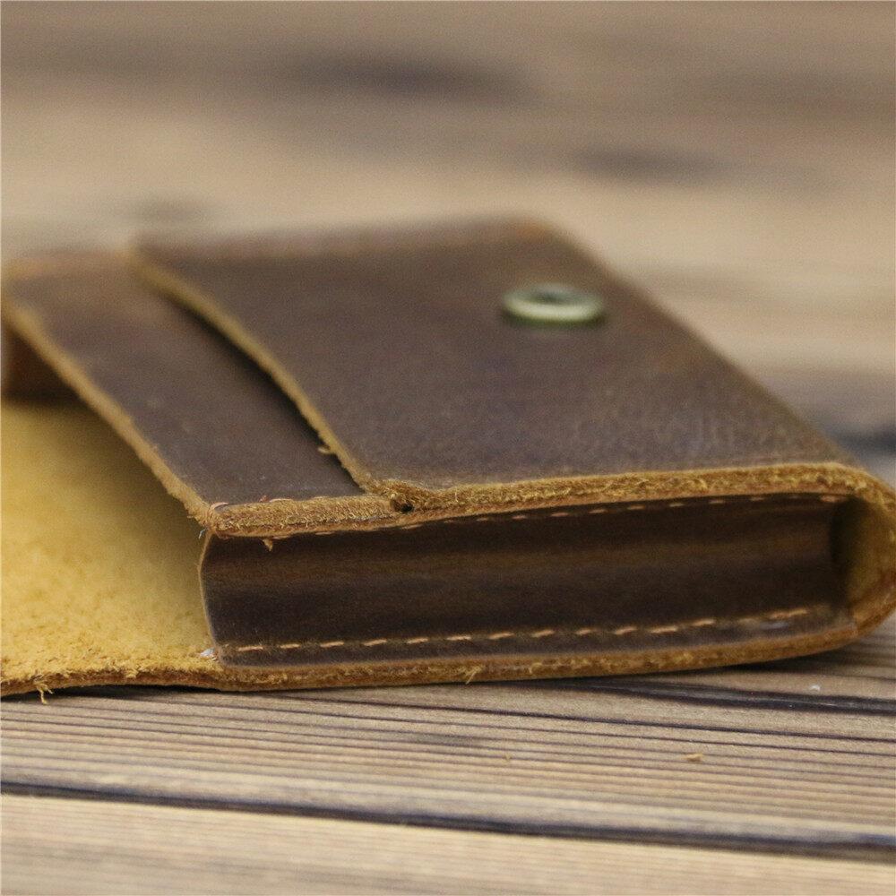 Vintage Crazy Horse Leather Credit Card Holder Wallet Mens Real Cowhide Slim ID VIP Cards Bags Small Change Coins