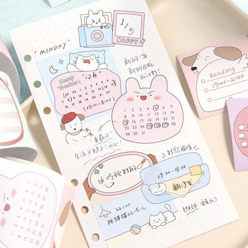Letters Lover Tearable Sticky Note Roll - Energetic Daily Series Cartoon Cute Journal Border Stickers