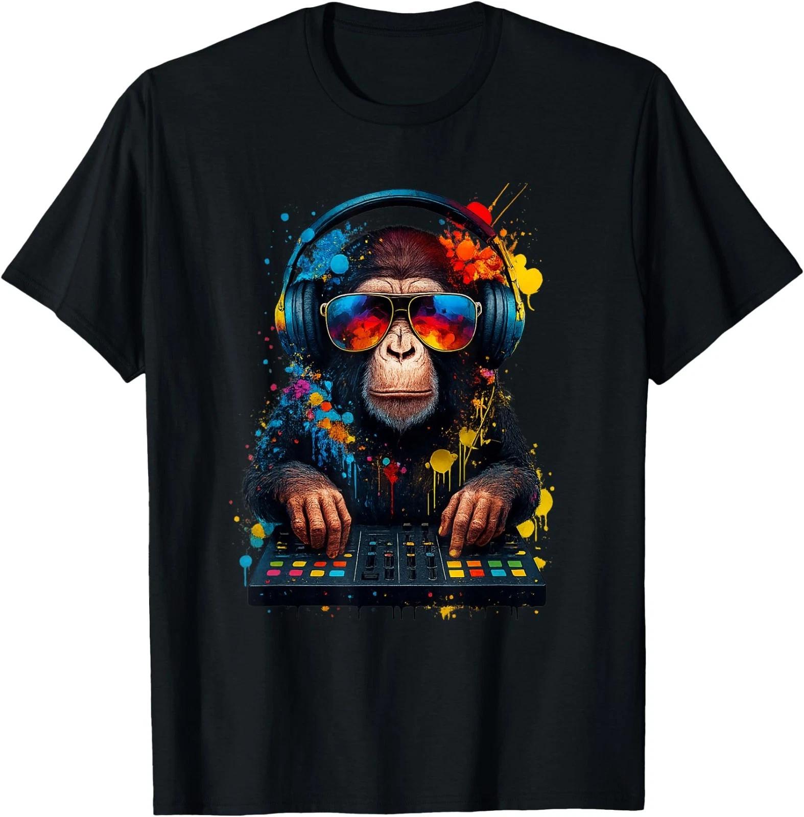 Cool Monkey With Sunglasses DJ Rave T-Shirt 4XL