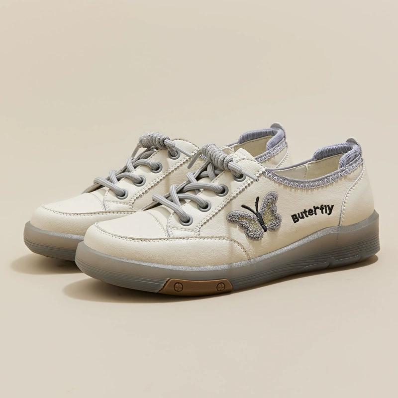 

Модные женские кроссовки GKTINOO 2025 Весна Новые Натуральная кожа Лоферы Женские Повседневные Мягкая подошва На шнуровке Женская Белая обувь Большой размер 220