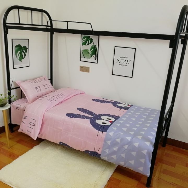 

Трехсекционная кровать, наволочка, простыня, пододеяльник, комплект постельного белья с героями мультфильмов, домашнее общежитие, постельные принадлежности Single