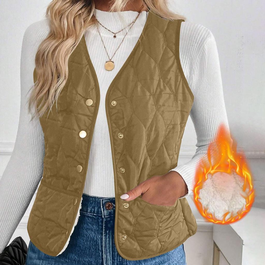 Fashionable Women's Cotton Vest, Thin And Slim Short Cold-proof Warm Vest