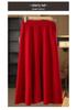 Women's Knitted A-Line Umbrella Skirt - Mid-Length Thickened Wool for Autumn/Winter 2025