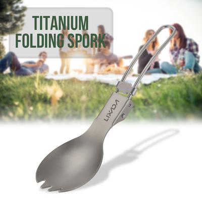 Lixada Titan-Göffel, faltbar, leicht, Outdoor-Dinner-Göffel, Besteck für Reisen, Camping, Rucksackreisen