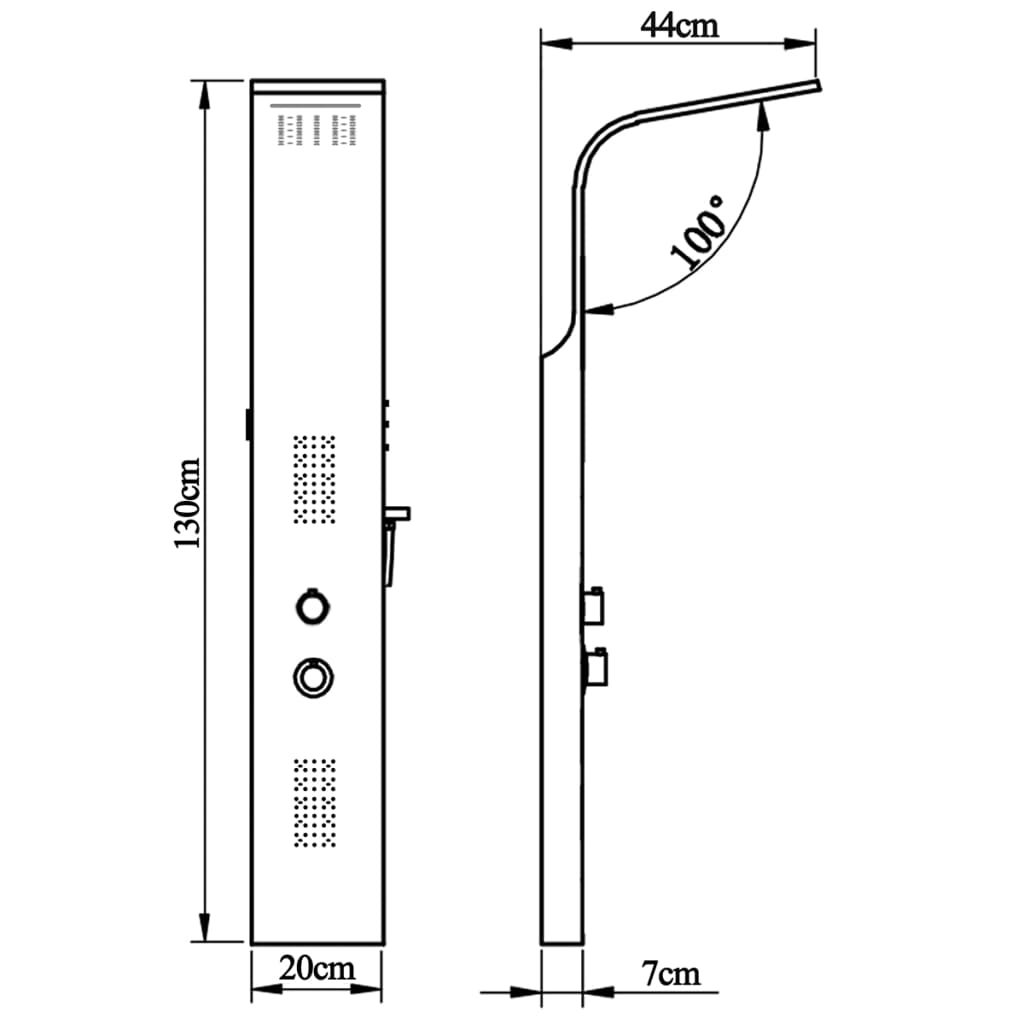 Stainless Steel Curved Shower Panel