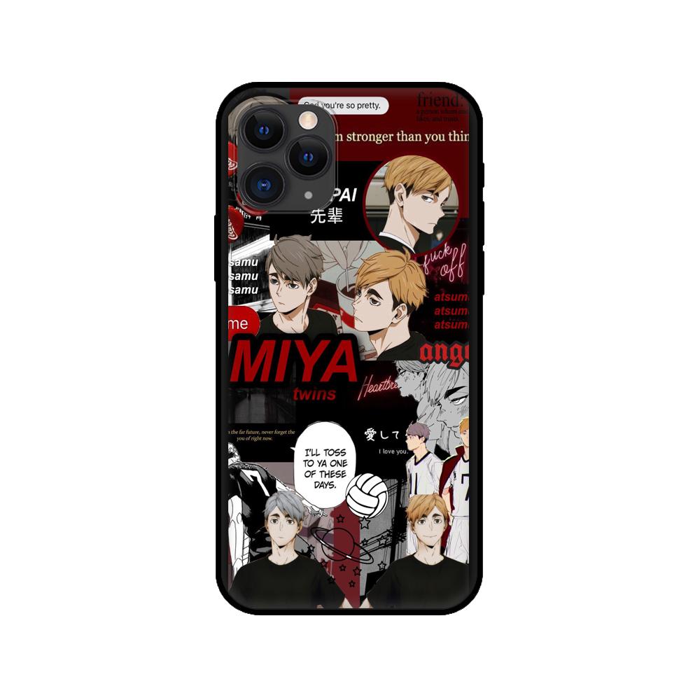 Black Tpu Case for Iphone 5 5s Se 2020 6 6s 7 8 Plus X 10 XR XS 11 12 Mini Pro MAX Back Cover  Miya Atsumu Haikyuu